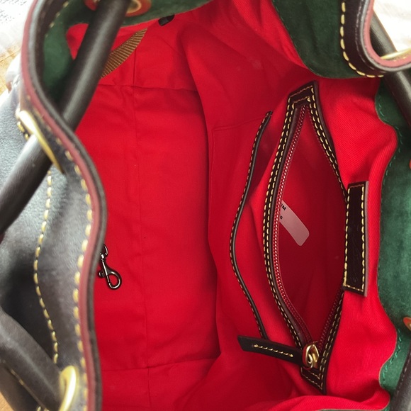 Dooney & Bourke Brown T’Moro Florentine drawstring bucket bag with whipstitch - Picture 9 of 16